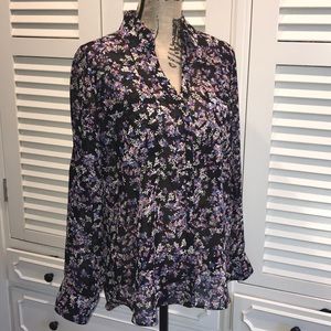 Button up Portofino sheer blouse
